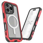Funda GHOSTEK Atomic para iPhone 16 PRO MAX Aluminio Roja Transp MagSafe