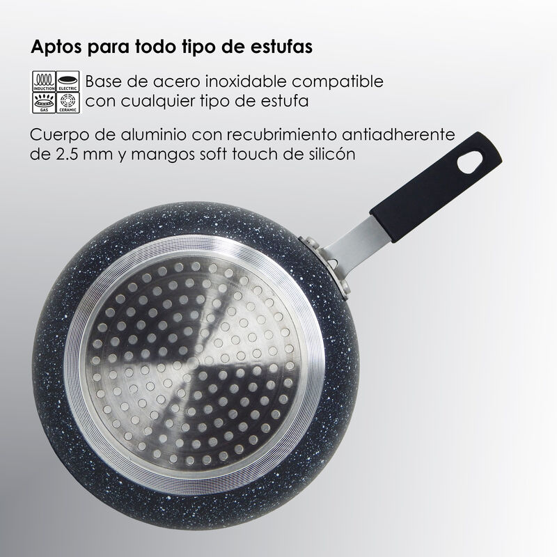 Set 3 Mini Sartenes 12, 14 y 16cm Alfa con Anti... image number null