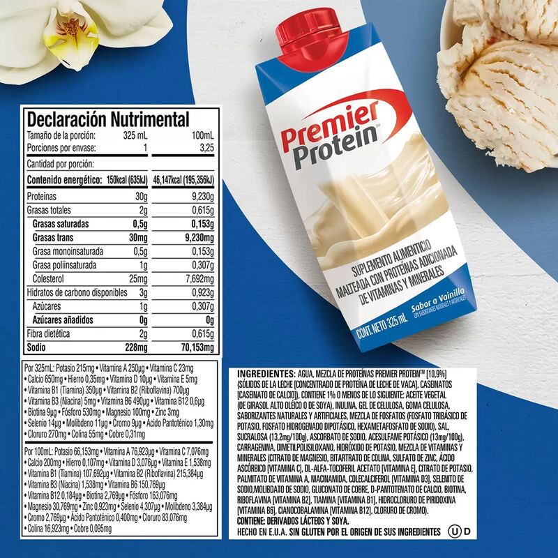 Batido De Prote&iacute;na Premier Nutrition Vainilla 3... image number null