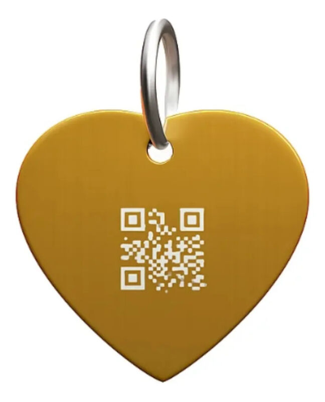Placa Mascota Qriosa Coraz&oacute;n Amarillo image number null