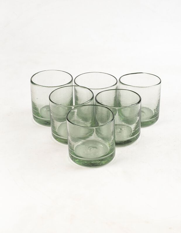 Vasos Set de 6 Vasos de Vidrio Soplado Transpar... image number null