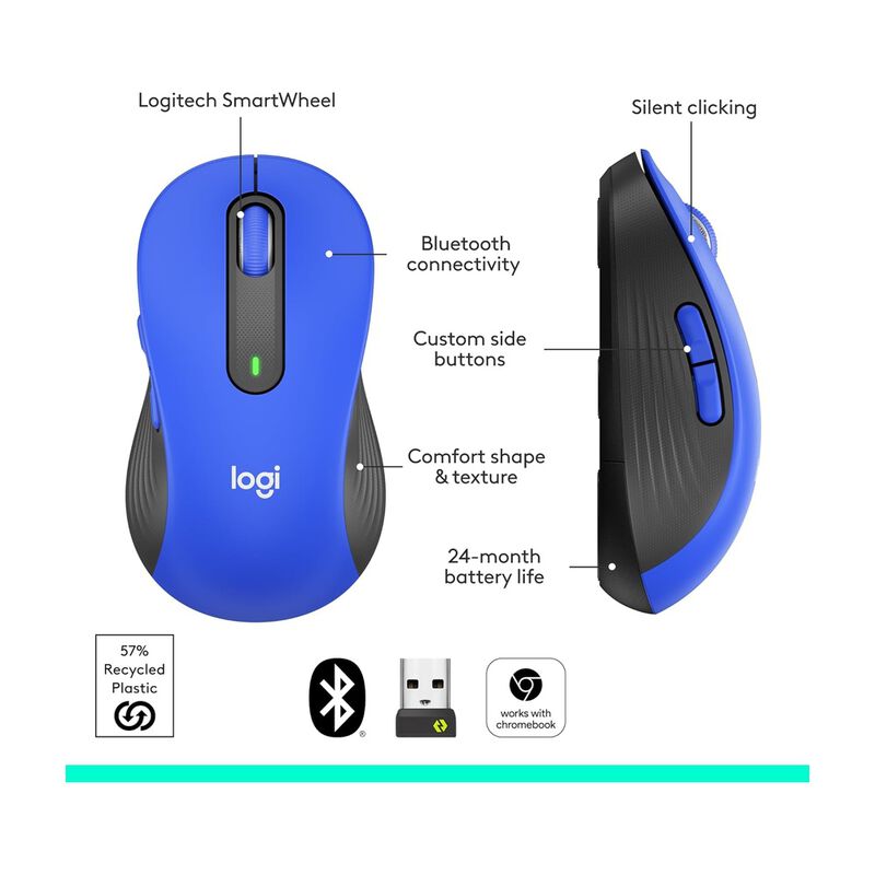 Mouse Inal&aacute;mbrico Logitech M650l Azul image number null