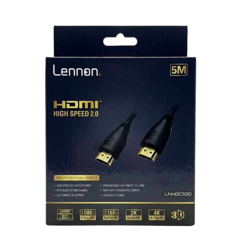 Cable Hdmi 2.0 Lennon Ln-hdc500 Alta Velocidad ... image number null