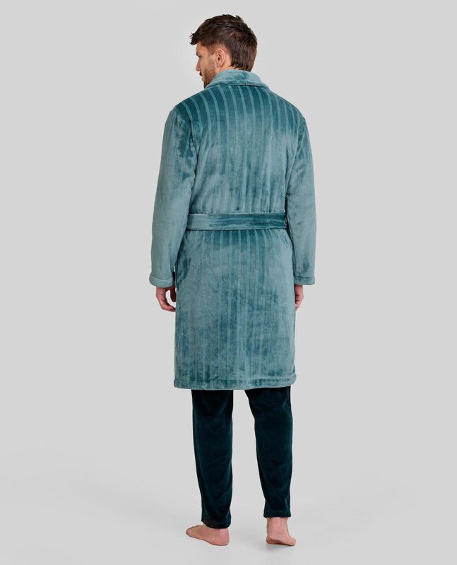 Bata de Rayas Jacquard Verde image number null