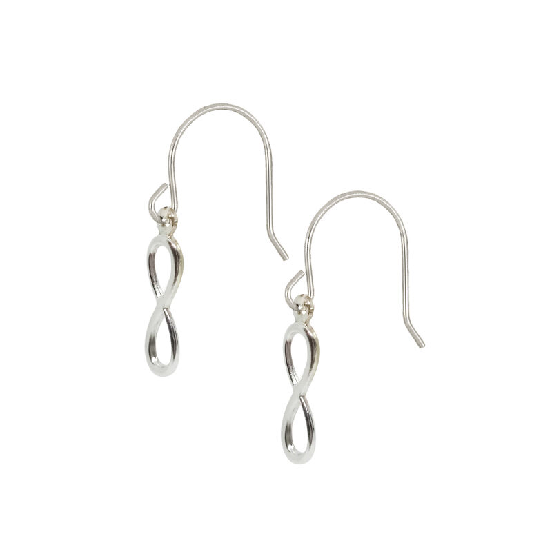 Aretes infinito con gancho de plata image number null