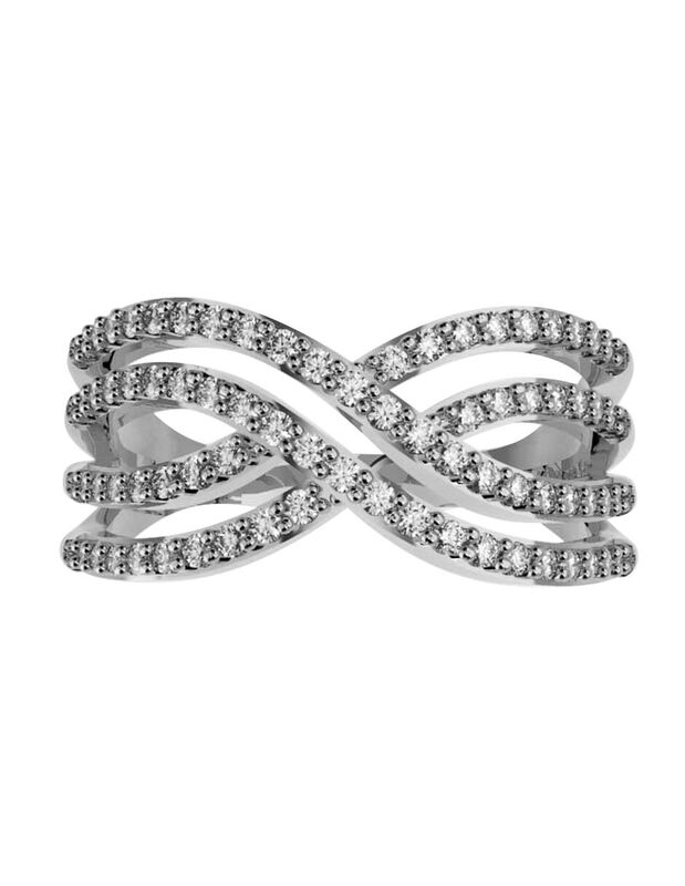 Anillo de Compromiso en Oro Blanco 14K con Circ... image number null