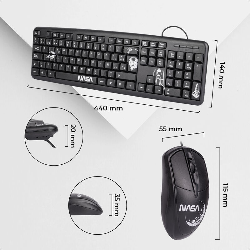 TechZone Teclado QWERTY en Espa&ntilde;ol y Mouse al&aacute;m... image number null