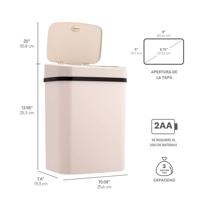 Bote Autom&aacute;tico con Sensor 12L Color Marfil Ace... image number null