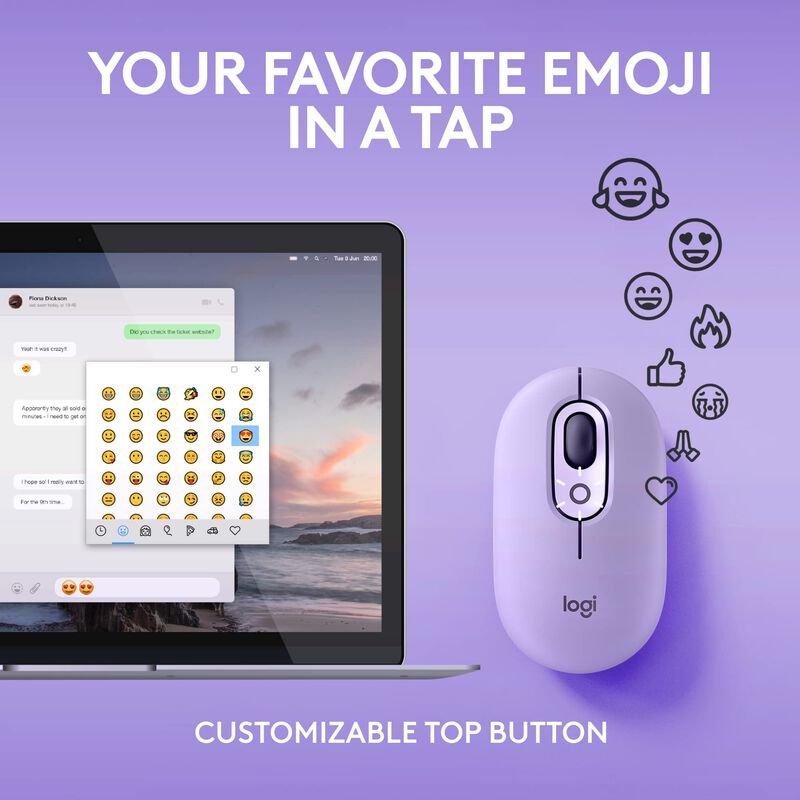 Rat&oacute;n Inal&aacute;mbrico Logitech Pop Cosmos Con Emoji... image number null