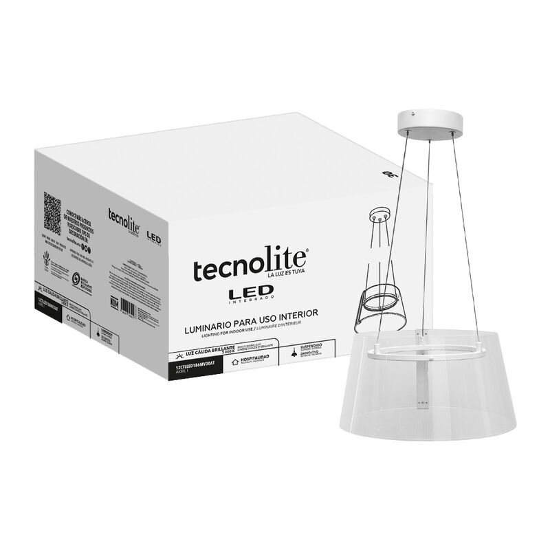 L&aacute;mpara Colgante LED de Acr&iacute;lico 1.20 m de Altu... image number null