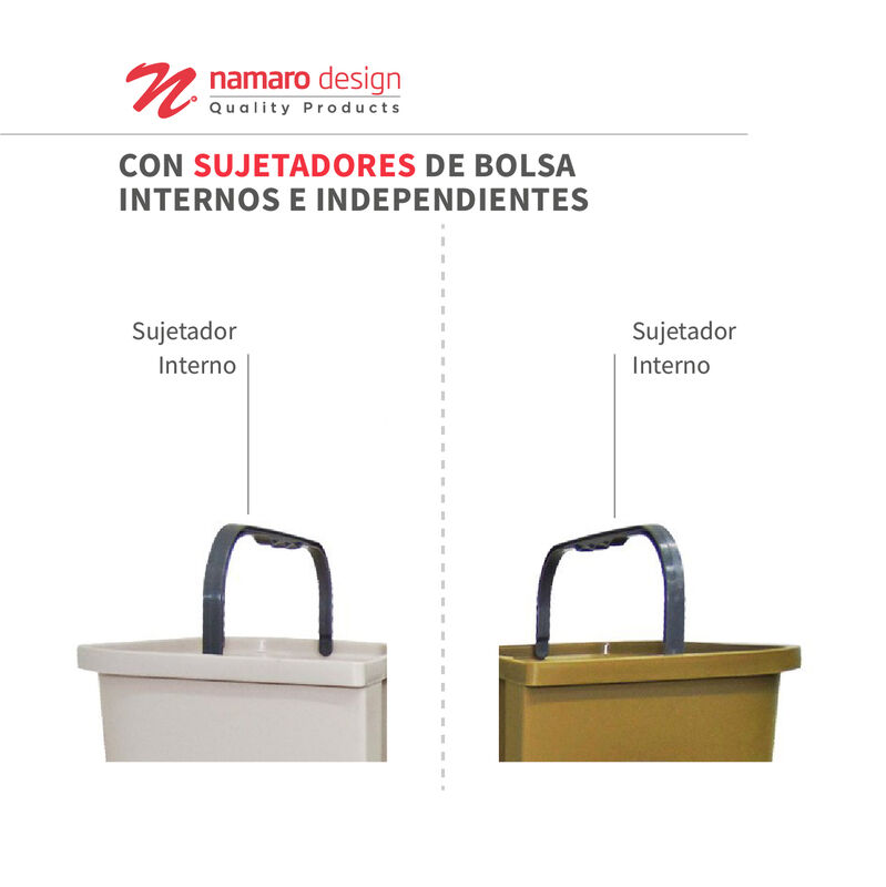 Basurero Doble Org&aacute;nico e Inorg&aacute;nico de 40 Litr... image number null