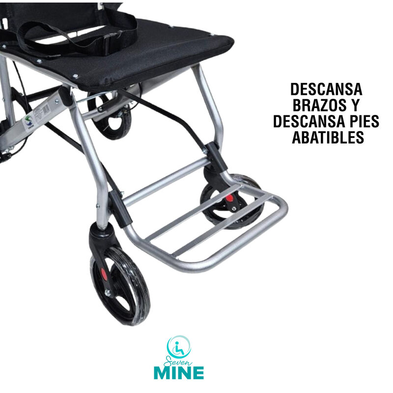 Silla de Ruedas de Traslado Viajera con Frenos ... image number null