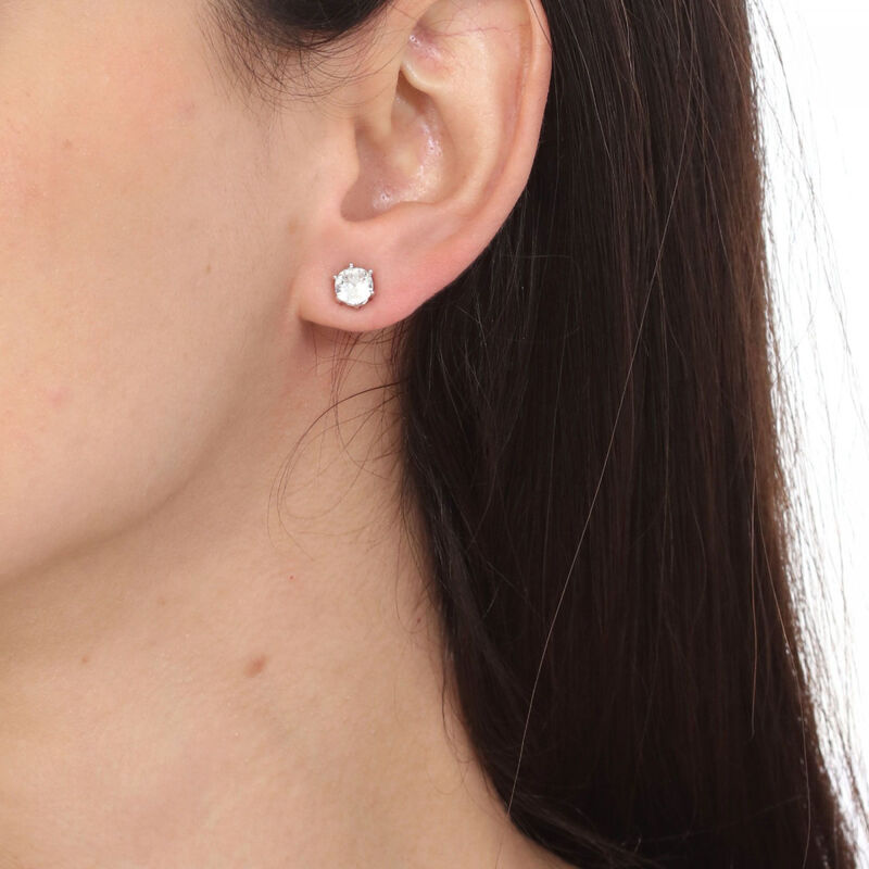 Aretes en Baño de Oro Blanco de 18K con Crista... image number null
