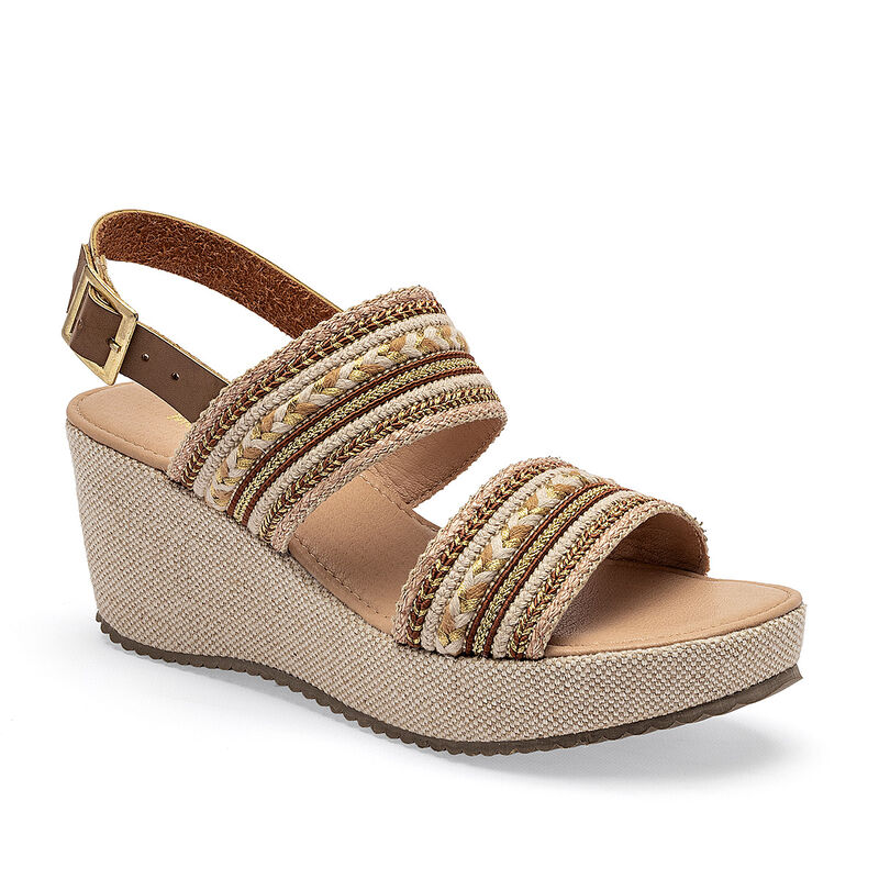 Moramora sandalia cu&ntilde;a para mujer camel beige o... image number null