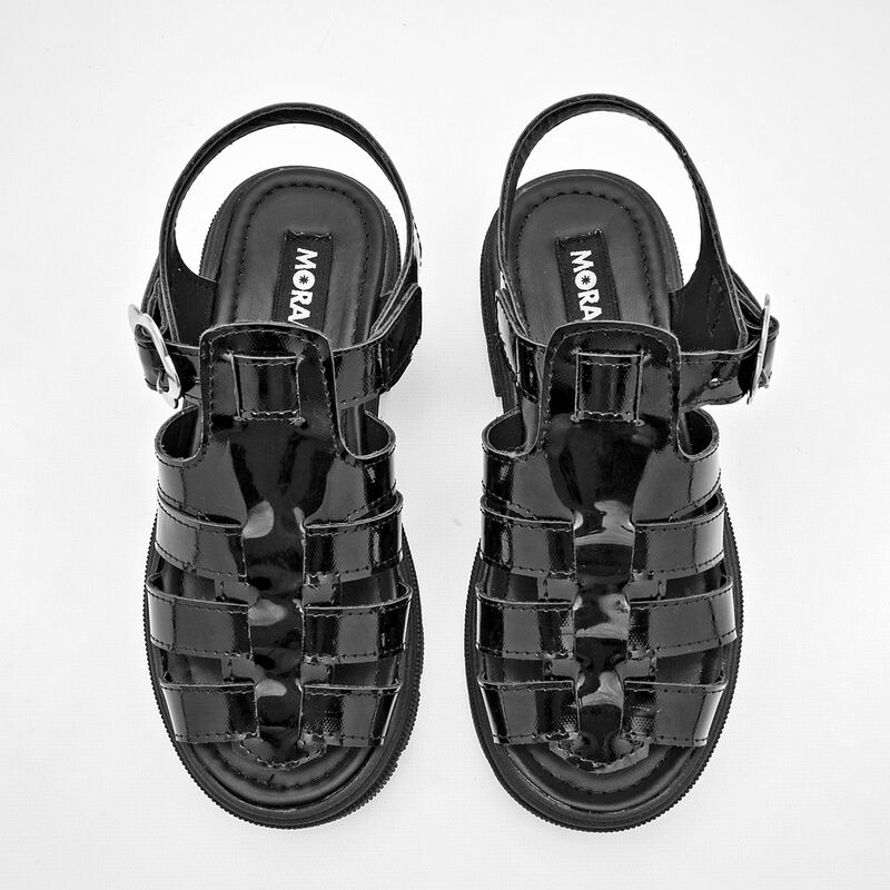 Moramora Sandalia para ni&ntilde;a negro charol image number null