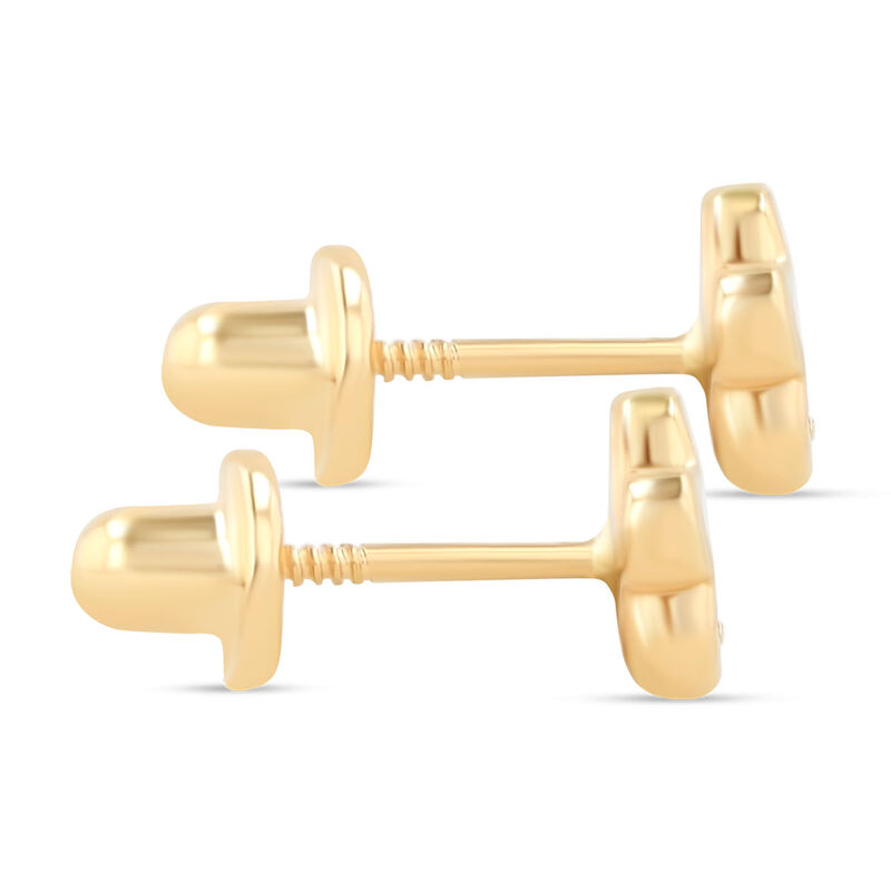 Broqueles De Flor De Oro Amarillo 14k Con Nacar image number null