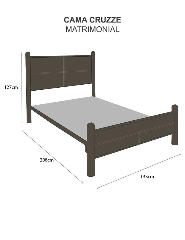 Cama Matrimonial Cruzze Con Cabecera En Vinil C... image number null