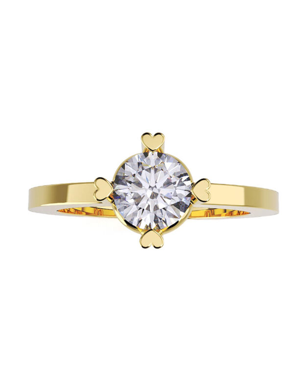 Anillo de Compromiso en Oro de 14K con Circonia... image number null