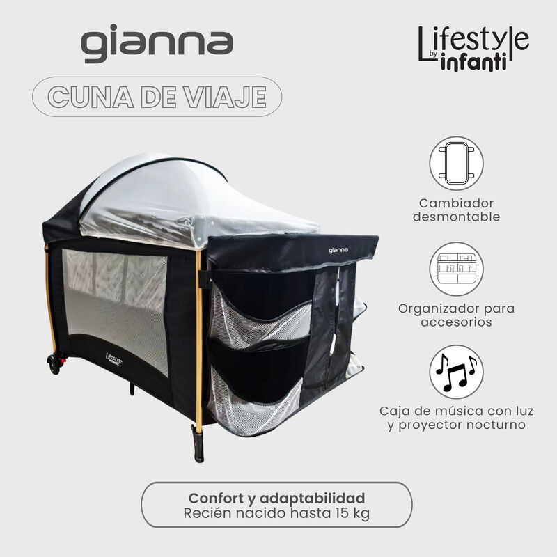 Cuna De Viaje Gianna 2 En 1 Cambiador Desmontab... image number null
