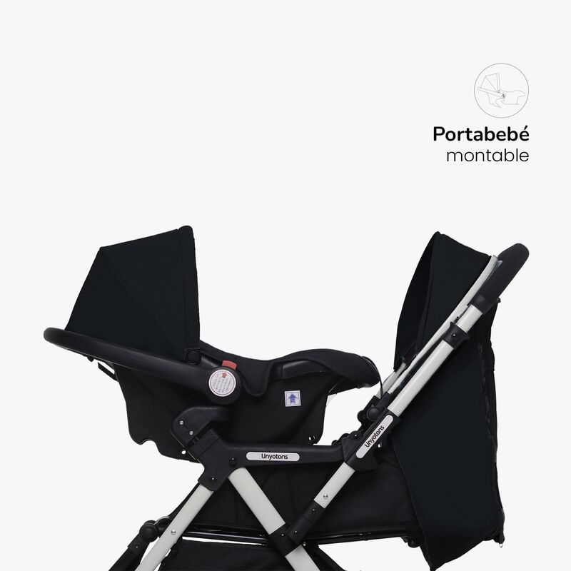 CARRIOLA CON PORTABEBE UNYOTONS K8 NEGRO REVERS... image number null