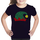 Camiseta Word Art Para Ni&ntilde;a - Gorro de Elfo Navide&ntilde;o - Negro