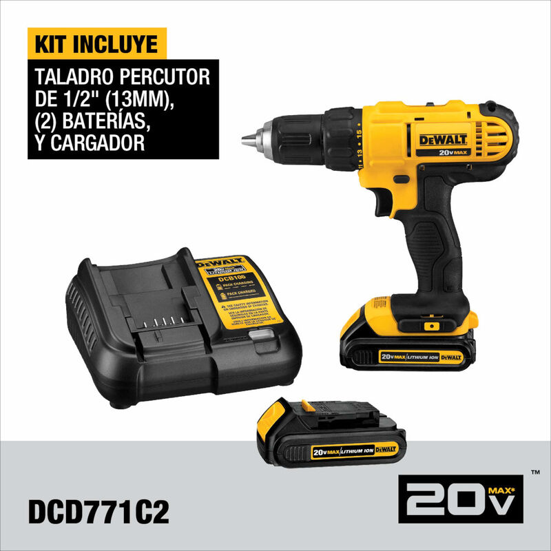 Dewalt Taladro/destornillador DCD771C2 20v  2 B... image number null