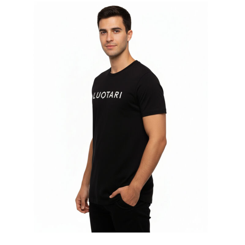 Playera T Shirt LuQtari Negra Letras Blancas Ta... image number null