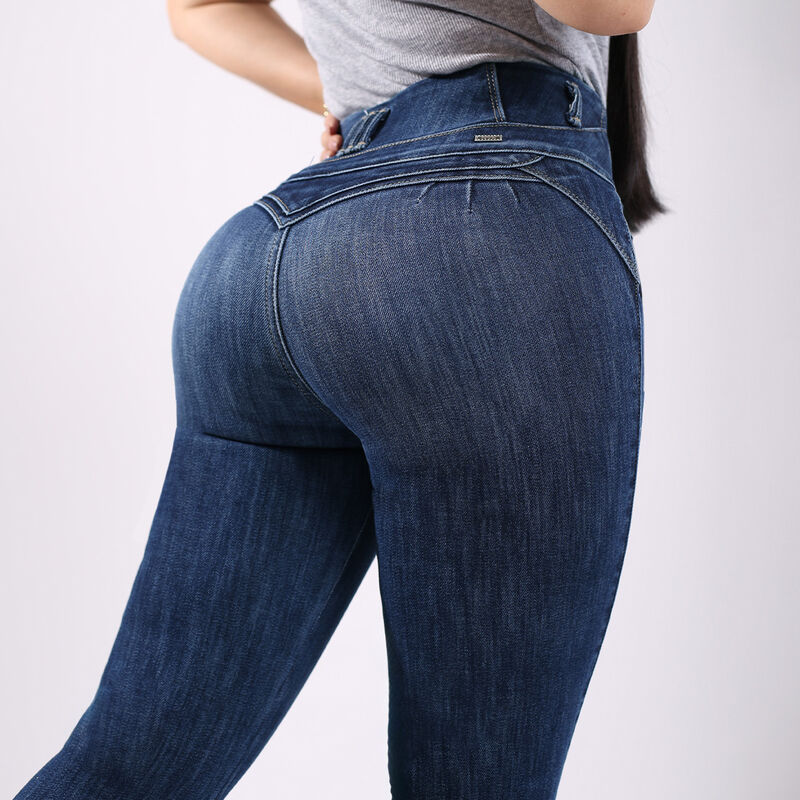 Jeans N4787 Stretch  Push Up Tiro Alto Skinny A... image number null
