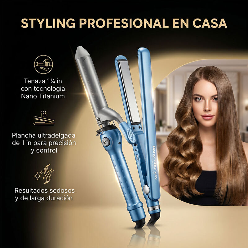 Combo Babylisspro Tenaza + Plancha Nanotitanium image number null