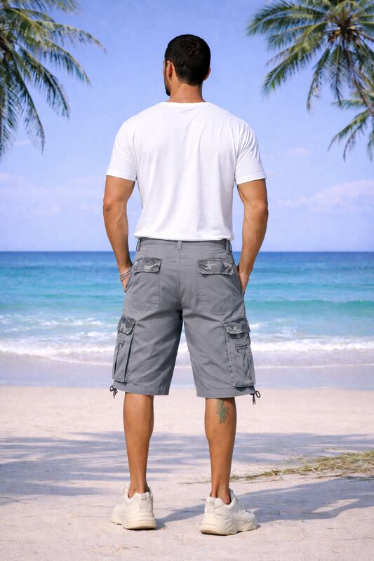 Bermuda Cargo Hombre 6 Bolsas Cinturon Estilo O... image number null
