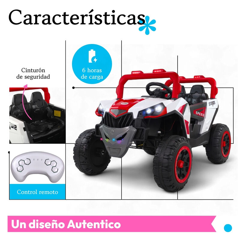 Montable El&eacute;ctrico UTV Para Ni&ntilde;os Con Control R... image number null
