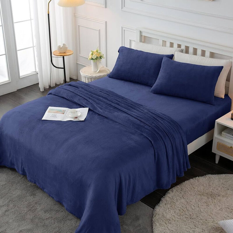 Juego de S&aacute;banas Polar Individual Azul Marino T... image number null