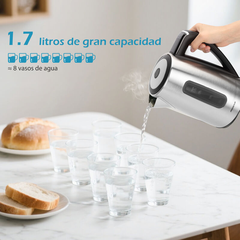 Aigostar Tetera El&eacute;ctrica De Acero Inoxidable 1... image number null