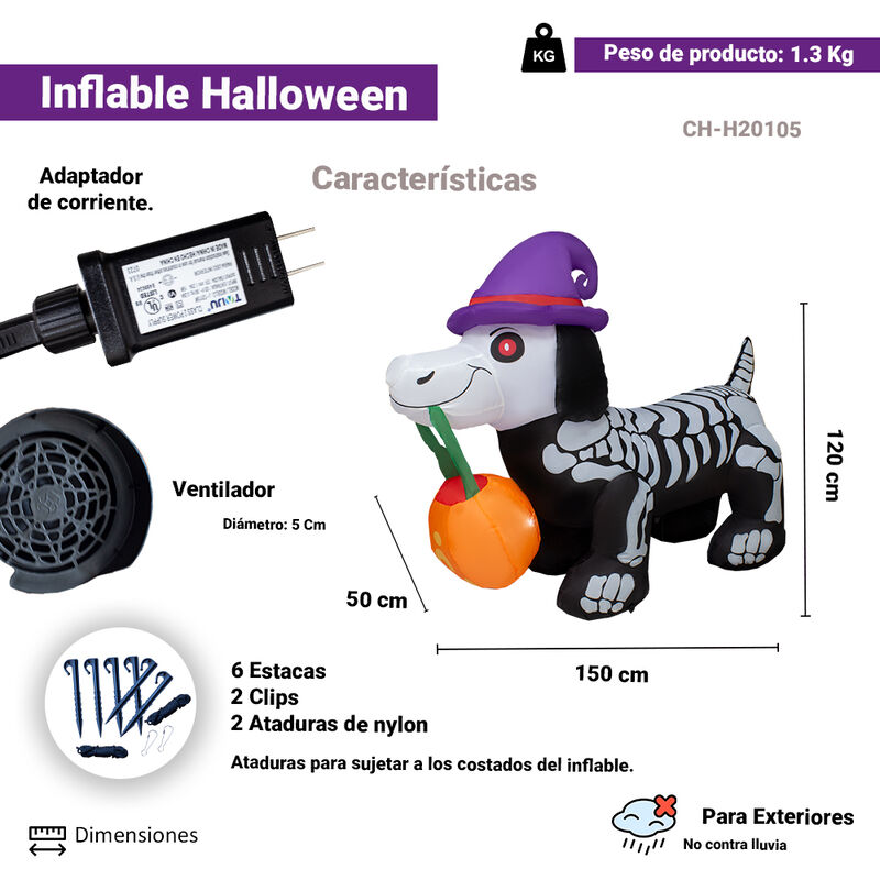 Inflables De Halloween en Forma de Perro 1.50cm... image number null