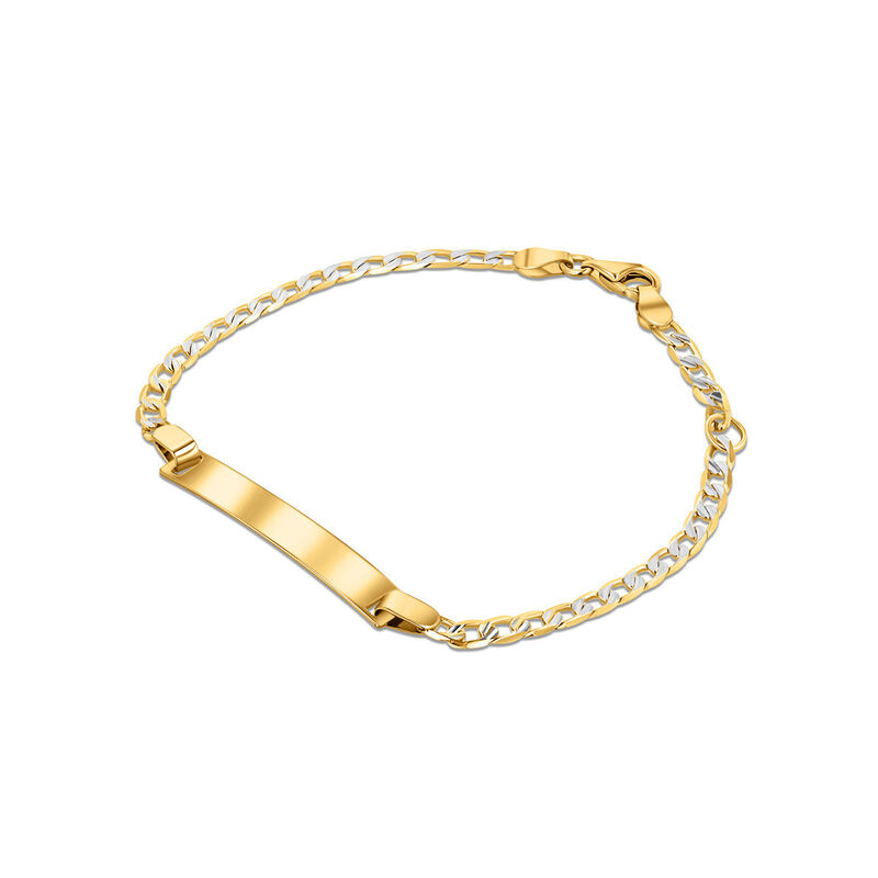 Esclava Oro Amarillo Platinado 10k 1x1 16 Cm Bi... image number null