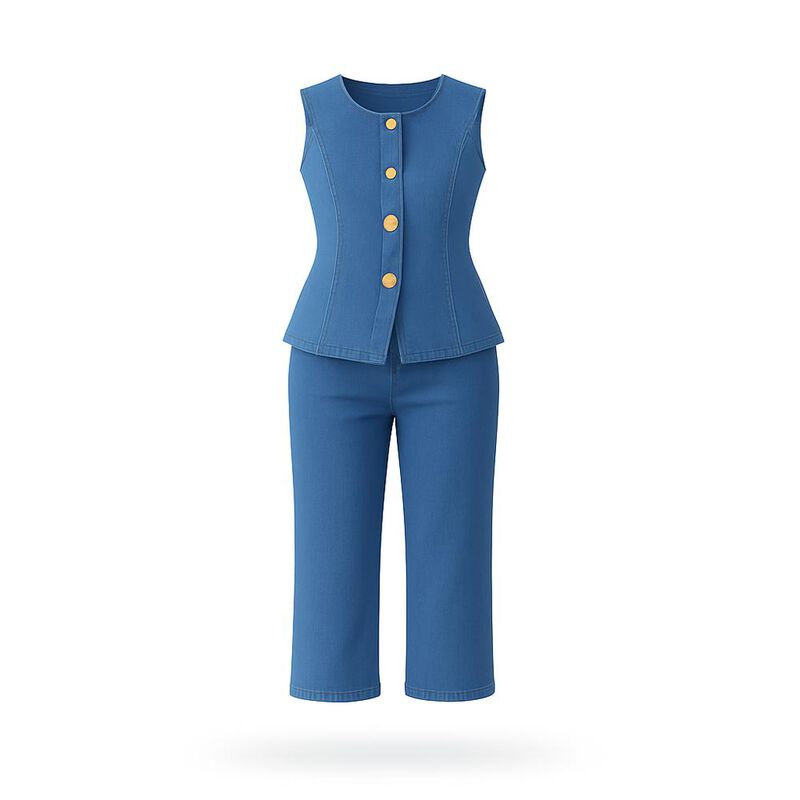 Conjunto de chaleco mezclilla image number null