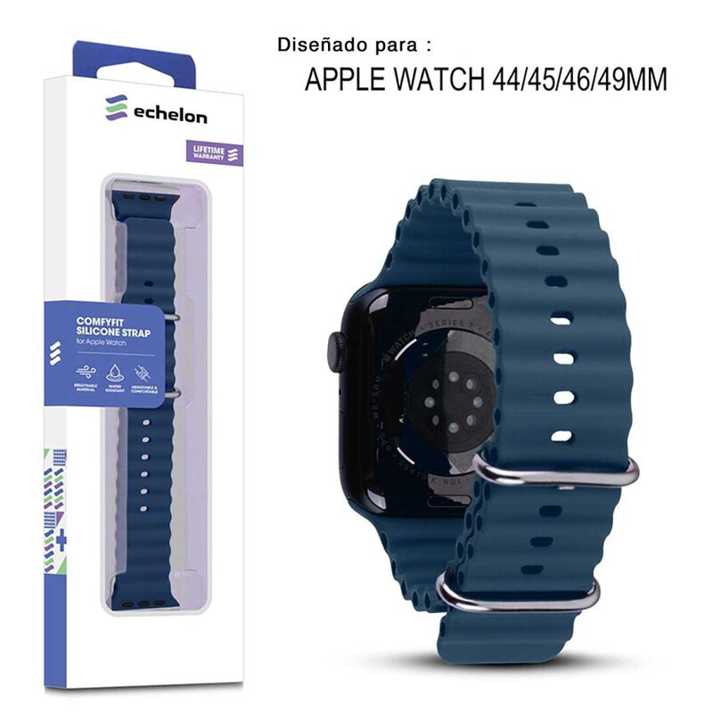 Correa Echelon Silicon Azul Para Apple Watch 9 ... image number null
