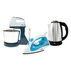 Combo Hogar con Batidora de 5 Velocidades, Plancha de Vapor Potente y Tetera – Ideal para Cocinar y Cuidar tus Prendas.