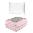Edred&oacute;n Doble Vista Rogga Individual Gris Perla-rosa + Almohada De Osos