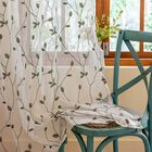 Cortinas Amohoo Bordadas Con Estampado De Hojas Transparentes De 135 X 160 Cm, Color Blanco