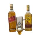 2 Botellas Tequila Jose Especial Reposado 695ml + 1 Botella Johnnie Walker Red Label 700ml + Destapador + Vaso Cristal
