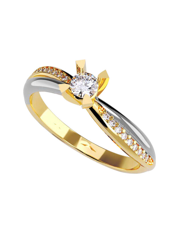 Anillo de Compromiso en Oro de 10K con Circonia... image number null