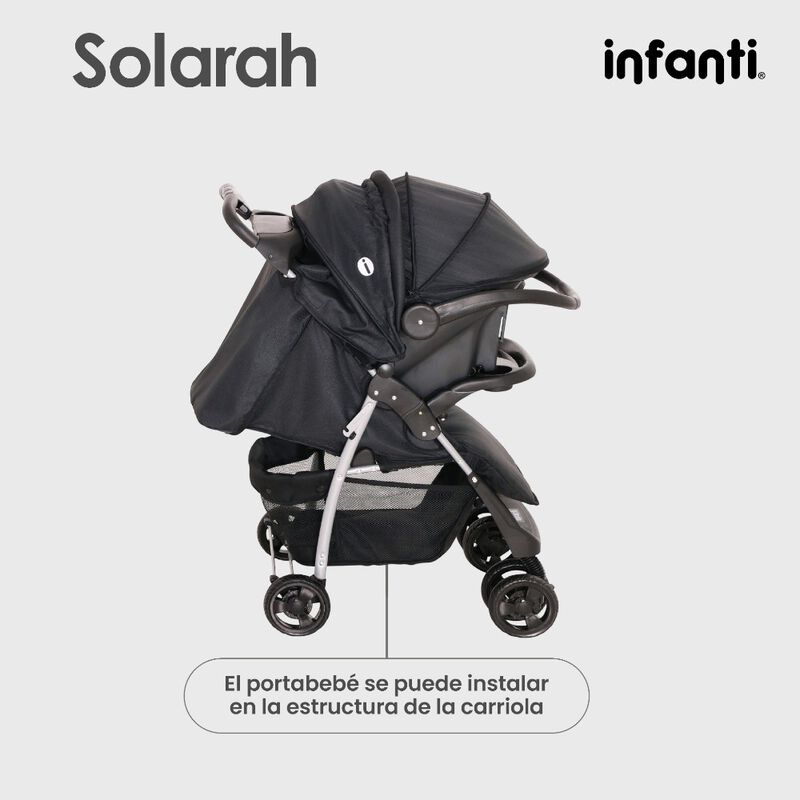 Carriola Solarah Con Portabeb&eacute; Plegable Y Charo... image number null