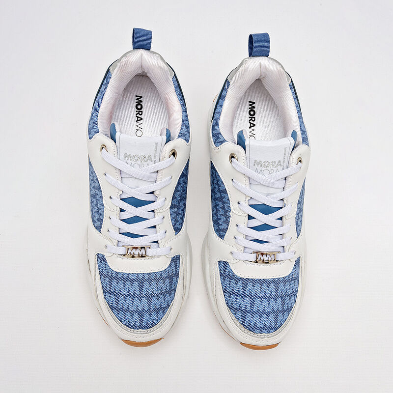 Moramora Tenis urbano para mujer blanco azul image number null