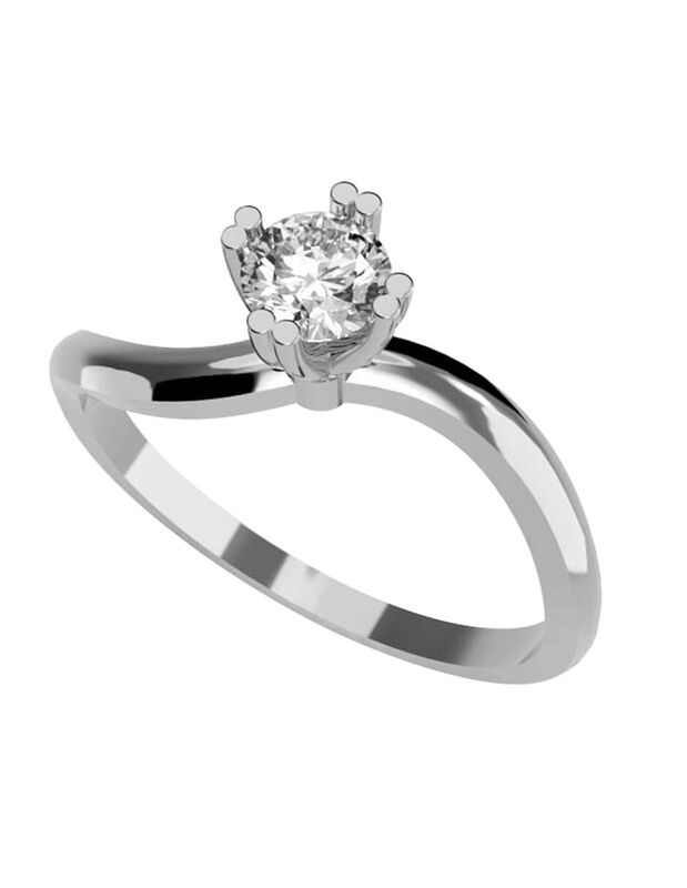 Anillo de Compromiso en Oro de 14K con Circonia... image number null