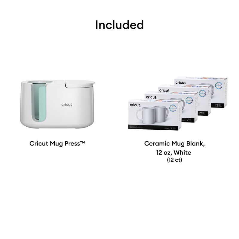 Prensa Para Tazas Cricut + 12 Tazas En Blanco (... image number null