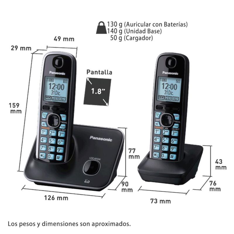 TELEFONO INALAMBRICO PANASONIC K-XTG4112MEB DET... image number null
