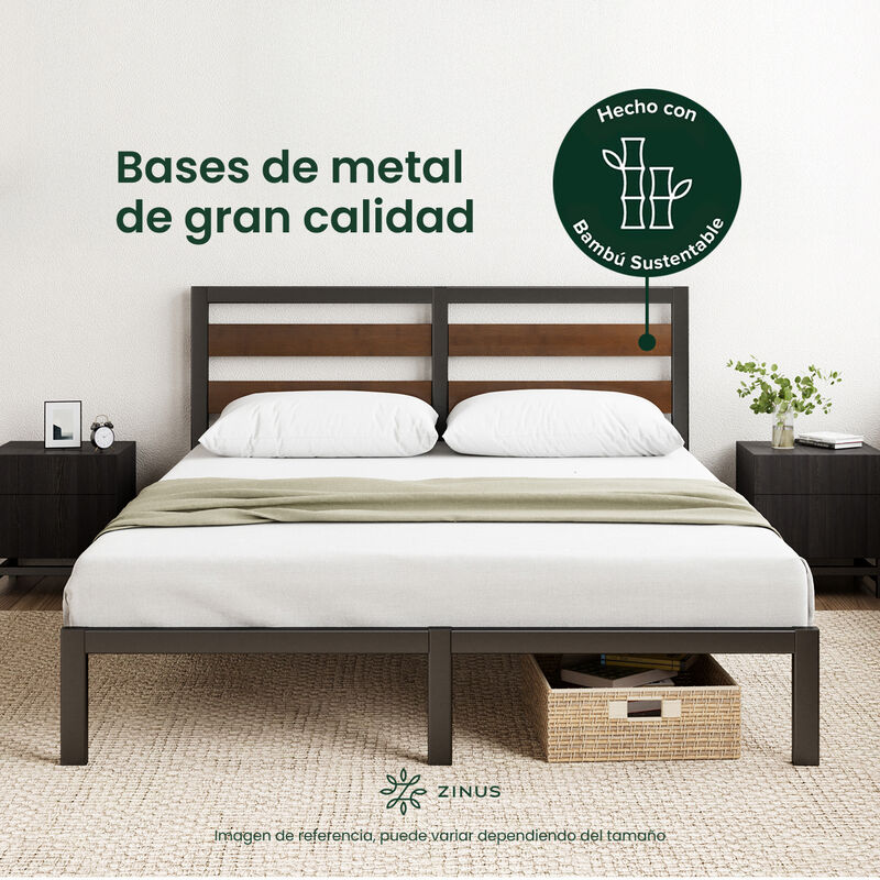 Zinus Shen | Base De Cama Con Cabecera Met&aacute;lica... image number null