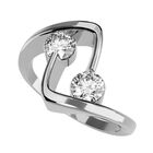 Anillo de Compromiso en Oro Blanco 14K con Circonia -  Talla:4/ FJ735-14W-CZ-4