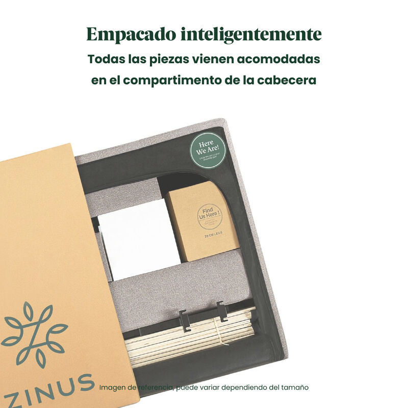 Zinus Leo | Base De Cama Con Cabecera Y Tapiz D... image number null